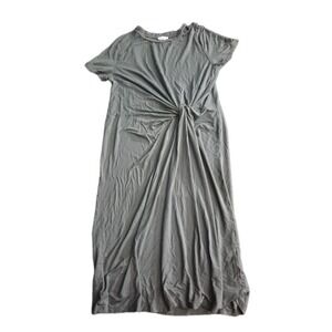 Evergreen Knot Front Tunic Dress Women's Size Medium Twist Waist Casual
